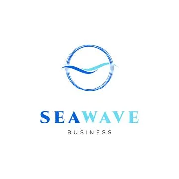 Sea Wave Icon Logo Design Template Stock Illustration