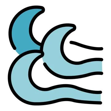 Sea wave icon vector flat Stock Illustration