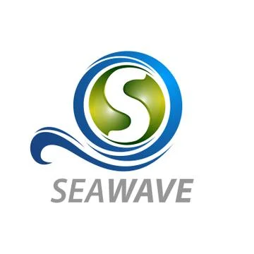 Sea wave initial letter S logo concept design. Symbol graphic template elemen Stock Illustration