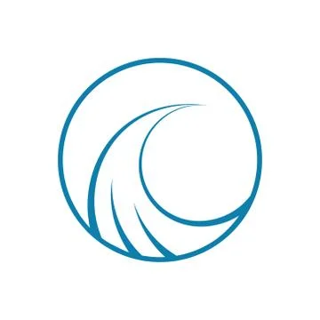 Sea wave logo template design. Stock Illustration
