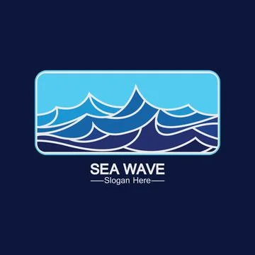 Sea Wave Logo Template Design Vector, Emblem, Design Concept, Creative Symbol Illustrazione stock