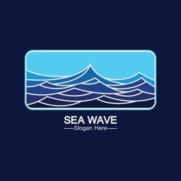 Sea Wave Logo Template Design Vector, Emblem, Design Concept, Creative Symbol Illustrazione stock