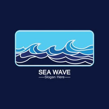 Sea Wave Logo Template Design Vector, Emblem, Design Concept, Creative Symbol Stock Illustration
