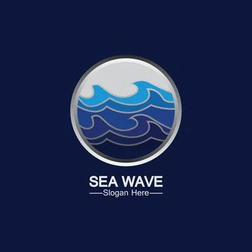 Sea Wave Logo Template Design Vector, Emblem, Design Concept, Creative Symbol Stock Illustration