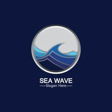 Sea Wave Logo Template Design Vector, Emblem, Design Concept, Creative Symbol Illustrazione stock