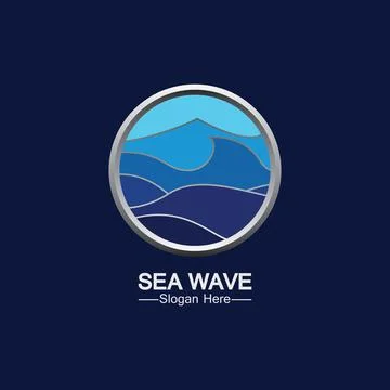 Sea Wave Logo Template Design Vector, Emblem, Design Concept, Creative Symbol Illustrazione stock
