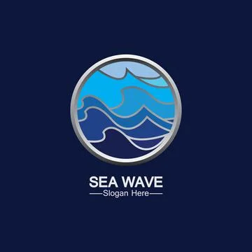 Sea Wave Logo Template Design Vector, Emblem, Design Concept, Creative Symbol Illustrazione stock