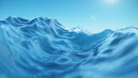 Sea wave low angle view. Ocean water background. View from below, view of a Stock Illustration