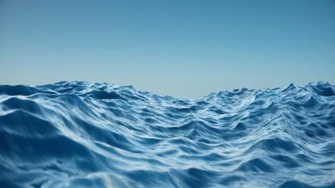 Sea wave low angle view. Ocean water background. View from below, view of a Illustrazione stock