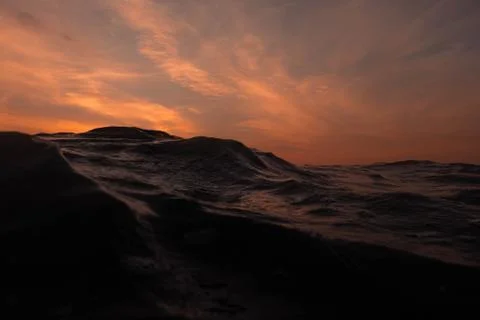 Sea wave low angle view in morning. Ocean water background. ocean wave close Stock Photos