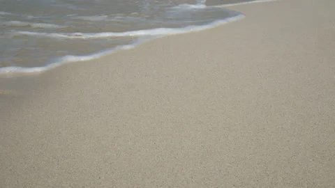 Sea wave over white sandy beach at Phuket, Thailand. Stock Footage 135382940