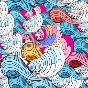 Sea wave pattern Illustrazione stock