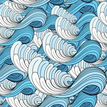 Sea wave pattern Illustrazione stock