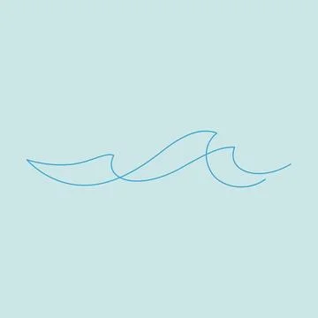 Sea wave pattern minimalism concept one line Stock Illustration