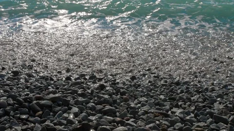 Sea wave pebbles, close up Stock Footage 116780104