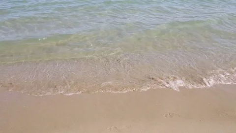 Sea wave on sand beach Video stock 72472689