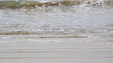Sea wave at sand beach Stock Footage 83697688