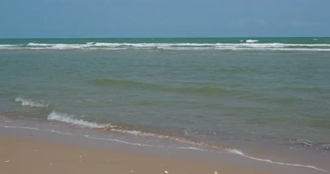 Sea wave on sand beach Stock Footage 131265916