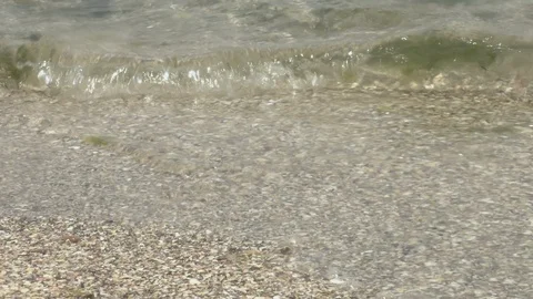 Sea wave on sandy beach Stock Footage 126313592