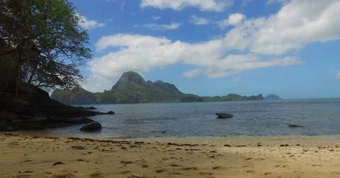 Sea wave on a sandy beach a summer day Stock Footage 61237317