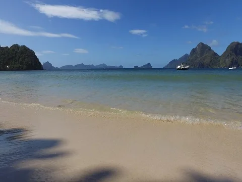 Sea wave on a sandy beach a summer day Stock Footage 70064634