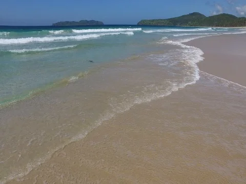Sea wave on a sandy beach a summer day Stock Footage 70064971