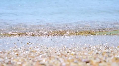 Sea wave on sandy shore Stock Footage 79358284
