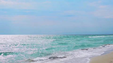 Sea wave sharp wind approaching thunderstorms slowed shooting Stock Footage 140360621