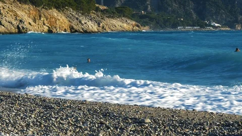 Sea wave. Slow motion Stock Footage 90554745
