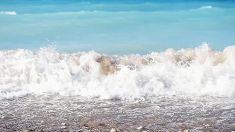Sea wave splashing Stock Footage 73984857