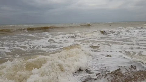 Sea ​​wave storm slow motion Stock Footage 95882264