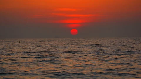 Sea wave on sunset background, beautiful nature of seascape 動画素材 140539515