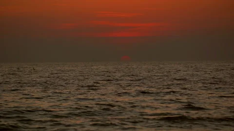 Sea wave on sunset background, beautiful nature of seascape 動画素材 140540786