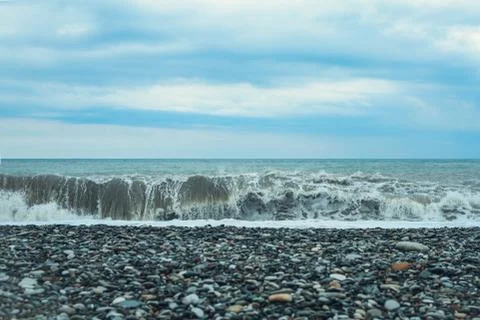 Sea wave surf. Beautiful blue waves with a lot of sea Stock Photos
