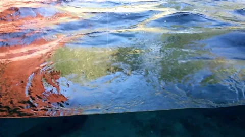 Sea wave through the porthole Stock Footage 56986264