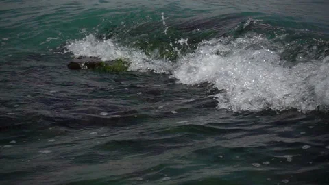 Sea wave on the water surface in slow motion Stock Footage 152607880
