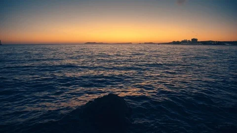 Sea waves after the sunset Stock Footage 123089750