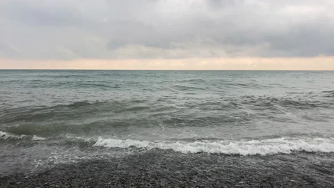 Sea waves against a cloudy sky Stock Footage 172110249