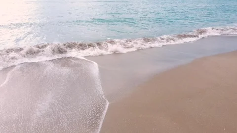Sea waves and beach side view, natural background. Stock Footage 313331422