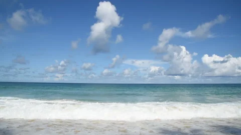 Sea waves and blue sky background Stock Footage 197125403