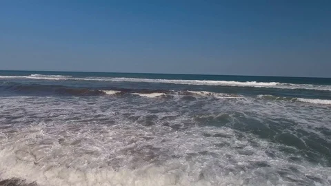 Sea waves and clear blue sky. Stock Footage 103273012