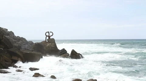 Sea waves and cliffs Stock Footage