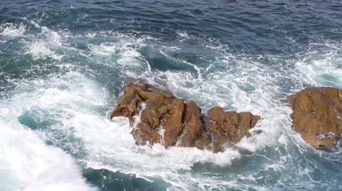 Sea waves and cliffs Stock Footage 7884024