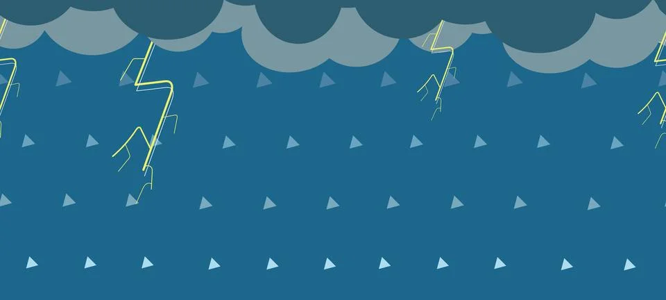 Sea waves and clouds. Vector horizontal seamless landscape. Stock Illustration