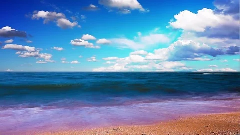 Sea waves and cloudy sky Stock Footage 81133230