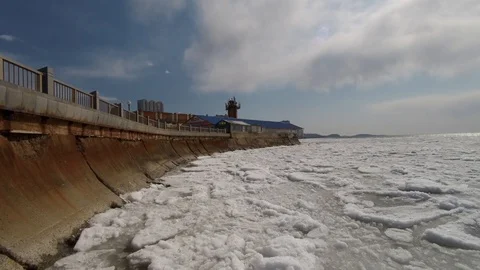 Sea waves and ice. Stock Footage 88240256
