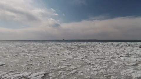 Sea waves and ice. Stock Footage 88240437