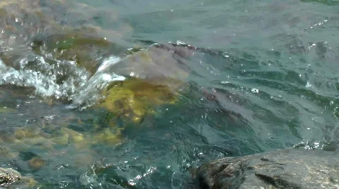 Sea Waves and Rocks Stock Footage 37144476