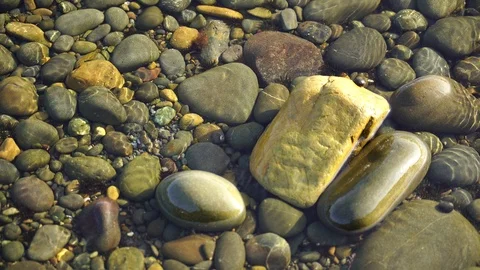 Sea Waves and Rocks; nature background Видео 124723014