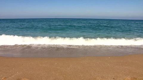 Sea waves and a sandy beach  Stock Footage 481135